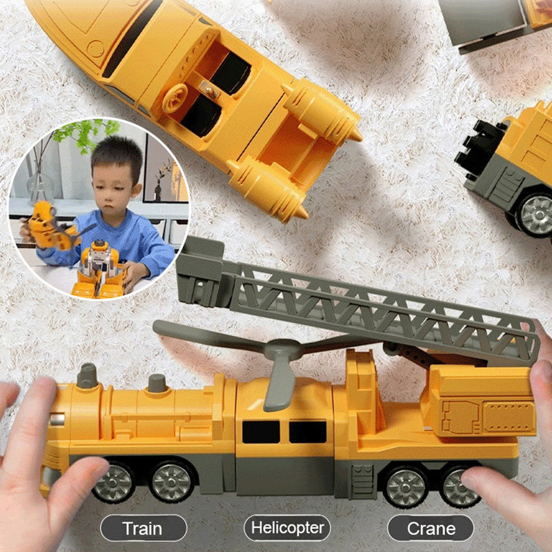 š„Children's Day Promotionš„Building Blocks Assembled Deformation Engineering Vehicle Children's Magnetic Toy