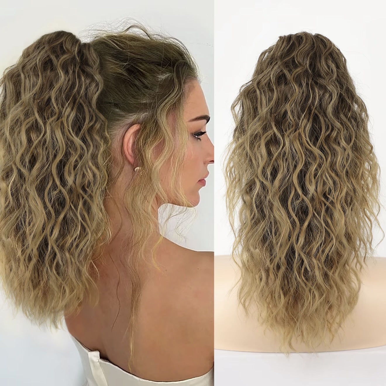 🫧🫧Limited Price £14.99-Last Day Promotion 49%OFF🫧Curly Wavy Frizzy Hair Extension with Ponytail