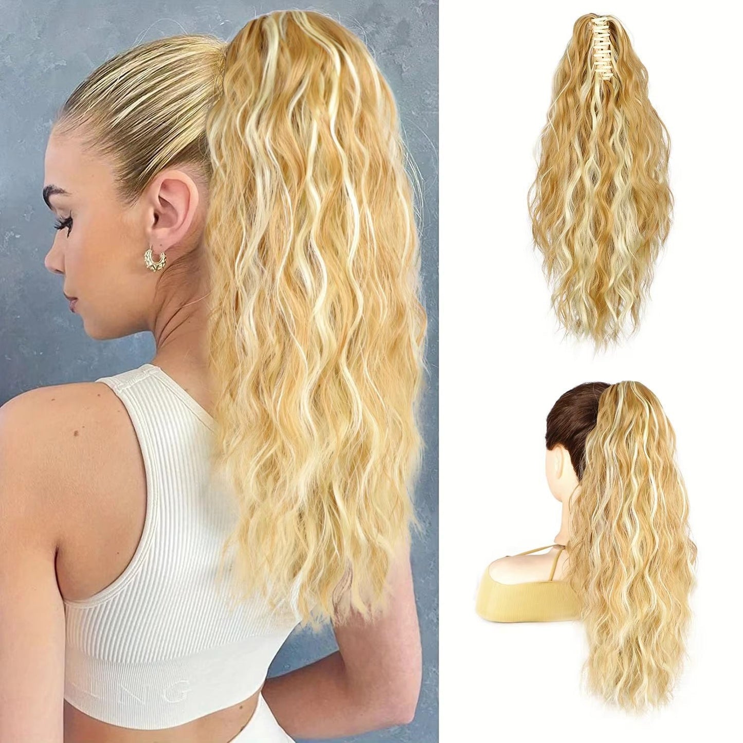 🫧🫧Limited Price £14.99-Last Day Promotion 49%OFF🫧Curly Wavy Frizzy Hair Extension with Ponytail