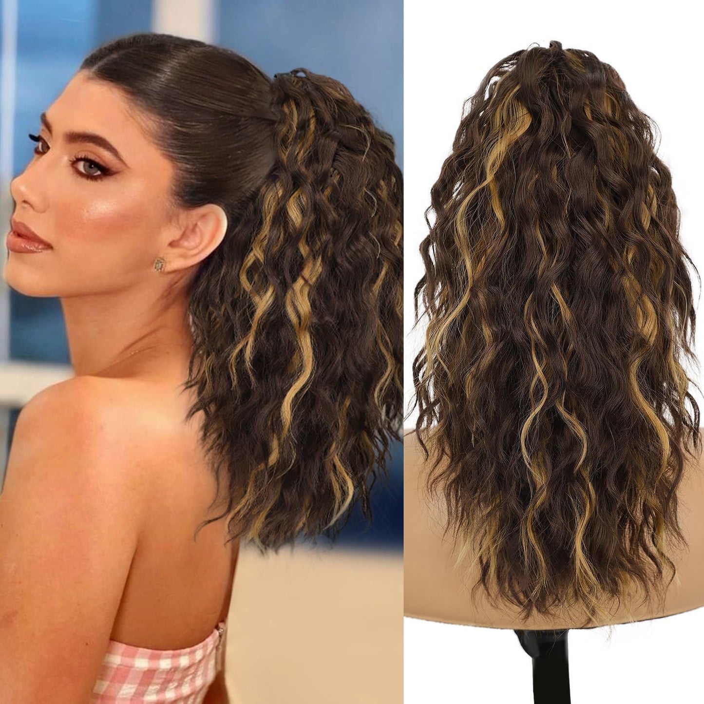 🫧🫧Limited Price £14.99-Last Day Promotion 49%OFF🫧Curly Wavy Frizzy Hair Extension with Ponytail
