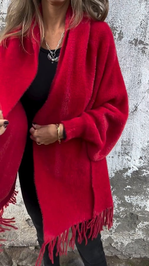 🔥Limited Time 50% Off 🔥Women's Long Sleeve Casual Tassel Shawl Coat