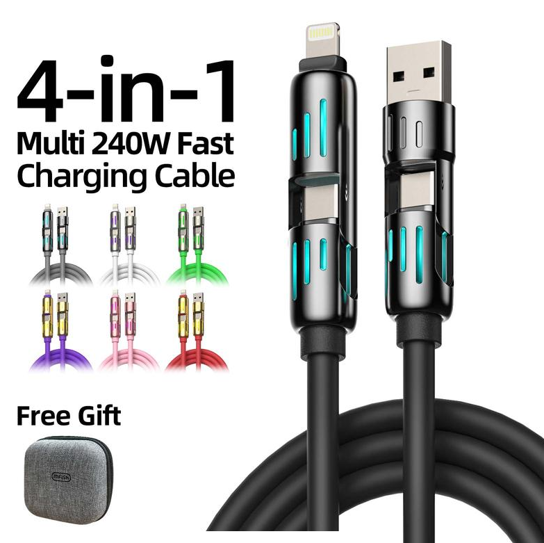 š„Limited Time Buy 1 Get 1 Freeā” 4-in-1 Multi 240W Fast Charging Cableā”