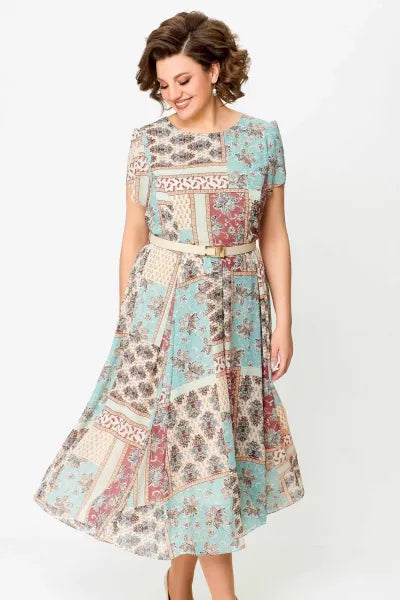 🔥HOT SALE🔥2025 Comfortable and Elegant Patchwork Printed Dress