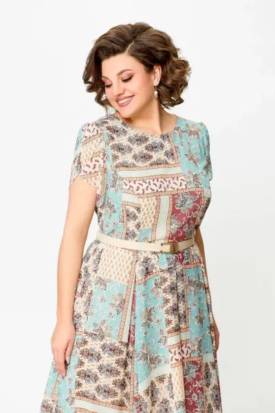 🔥HOT SALE🔥2025 Comfortable and Elegant Patchwork Printed Dress