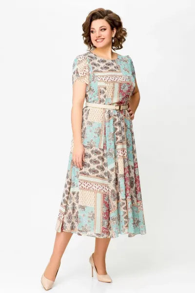 🔥HOT SALE🔥2025 Comfortable and Elegant Patchwork Printed Dress
