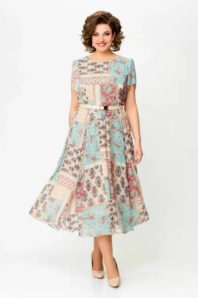 🔥HOT SALE🔥2025 Comfortable and Elegant Patchwork Printed Dress