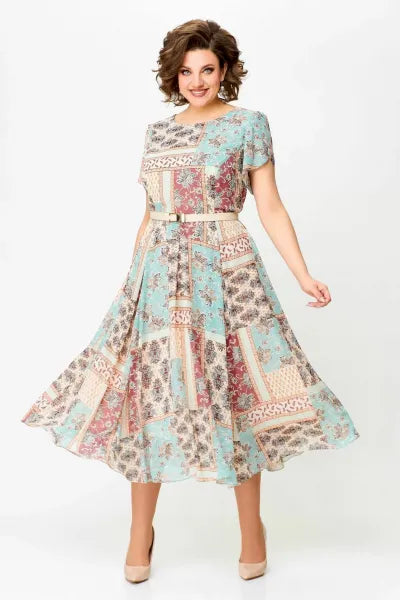 🔥HOT SALE🔥2025 Comfortable and Elegant Patchwork Printed Dress