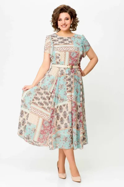 🔥HOT SALE🔥2025 Comfortable and Elegant Patchwork Printed Dress