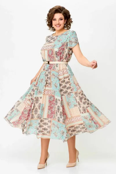 🔥HOT SALE🔥2025 Comfortable and Elegant Patchwork Printed Dress