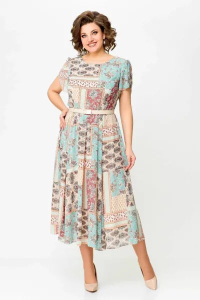 🔥HOT SALE🔥2025 Comfortable and Elegant Patchwork Printed Dress