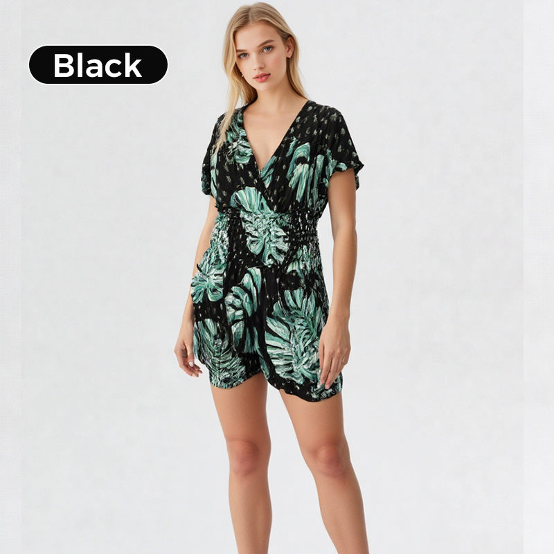 🌸Spring Sale🔥Casual Floral Polka Dot Pocket Rompers🌸