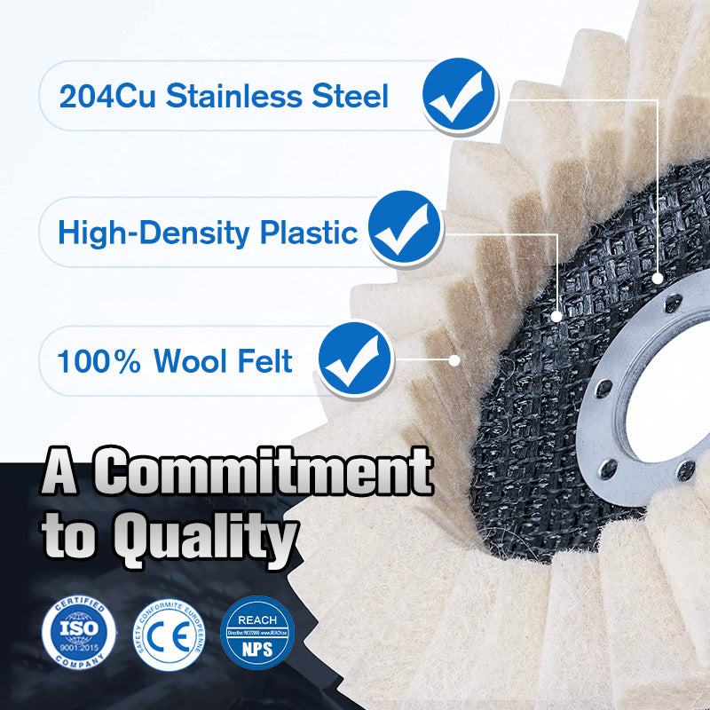 ✨Limited 50% OFF - Premium Wool Felt Buffing Pads | Compatible with All Angle Grinders⚙️