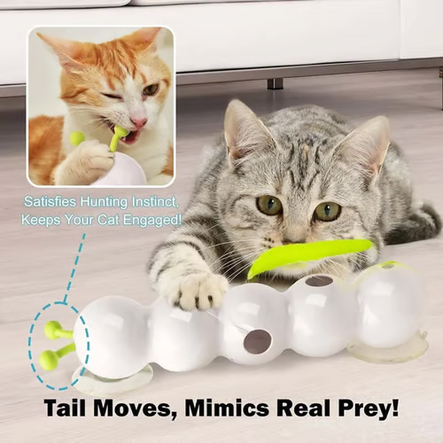 💥2025 Hot Sale🐛Interactive Electric Caterpillar Cat Toy