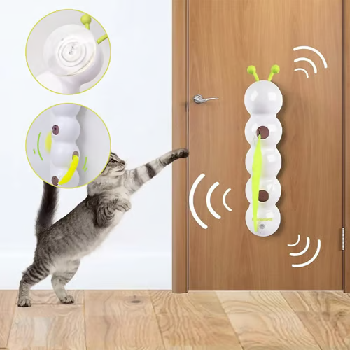 💥2025 Hot Sale🐛Interactive Electric Caterpillar Cat Toy