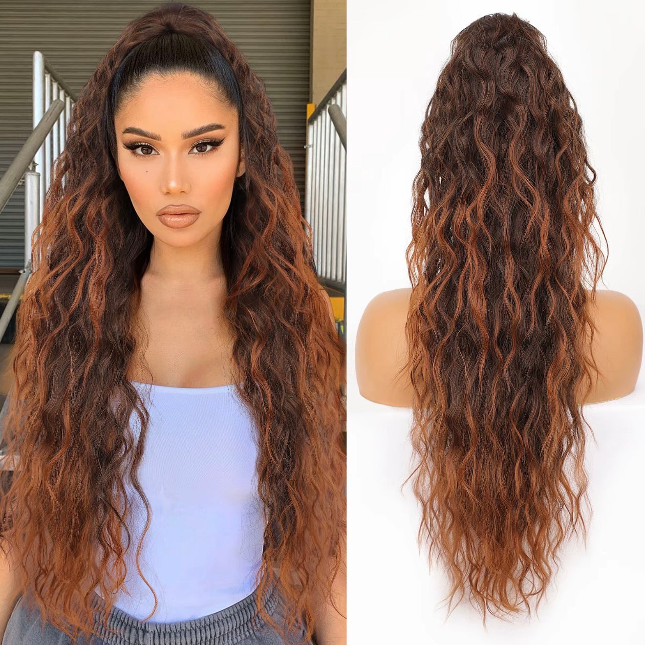 🫧🫧Limited Price £14.99-Last Day Promotion 49%OFF🫧Curly Wavy Frizzy Hair Extension with Ponytail