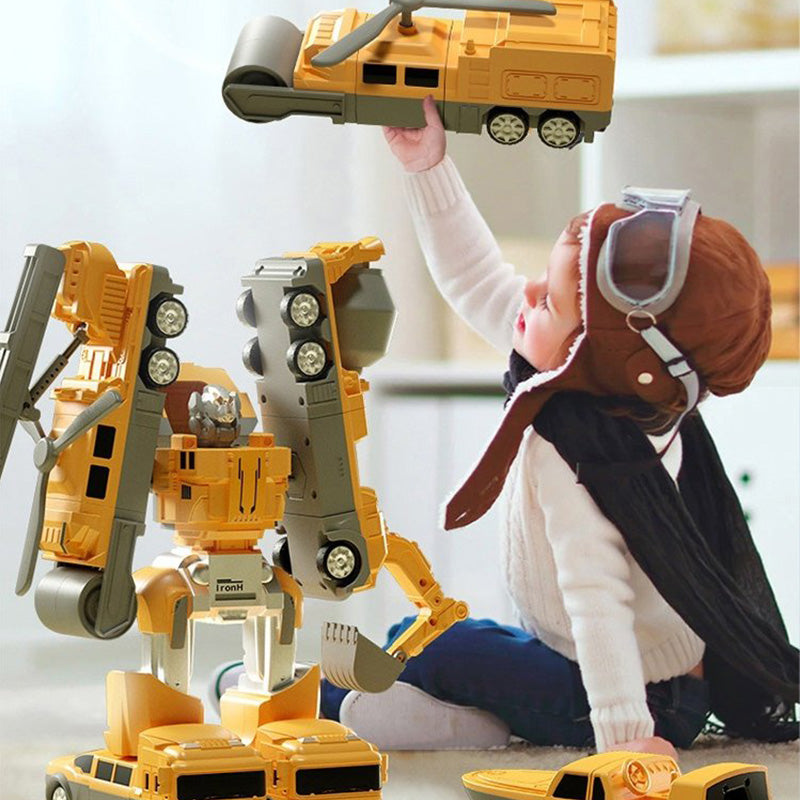 š„Children's Day Promotionš„Building Blocks Assembled Deformation Engineering Vehicle Children's Magnetic Toy