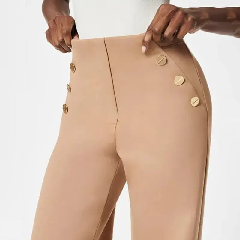 Winter High Stretch High Waist Wide Leg Trousers
