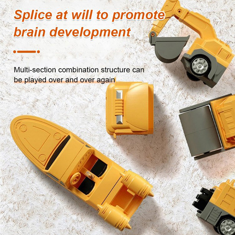 š„Children's Day Promotionš„Building Blocks Assembled Deformation Engineering Vehicle Children's Magnetic Toy