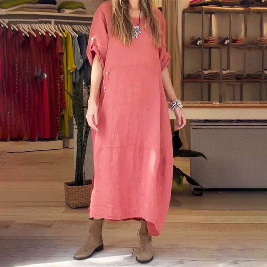 🌸2025 NEW SALES - 50% OFF🌸Women's Breathable Side Button Adjustable Sleeve Dress