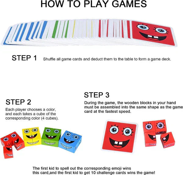 🎁5D Puzzle Educational Faces Changing Family Game🧩