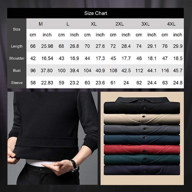 🔥Winter Warmer🔥Men's Lapel Faux Two-Piece Knitted Shirt