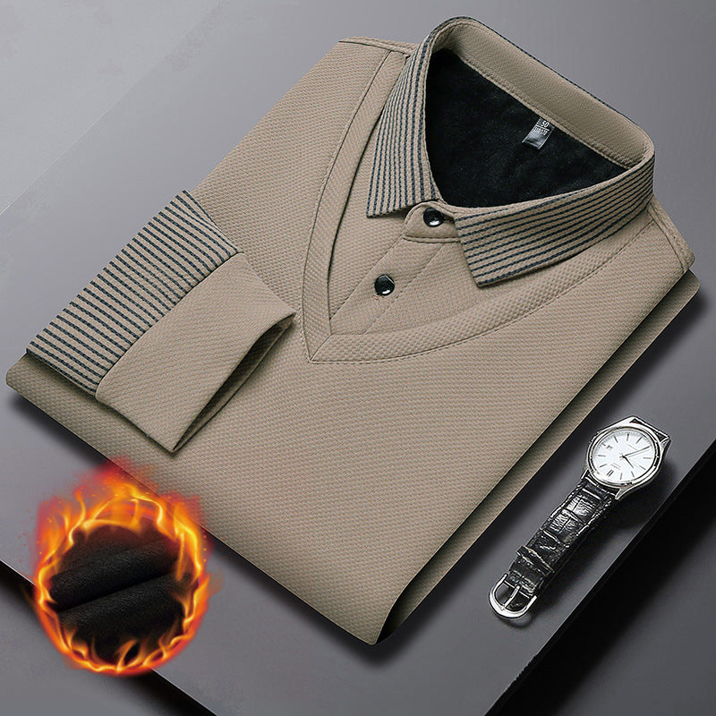 🔥Winter Warmer🔥Men's Lapel Faux Two-Piece Knitted Shirt