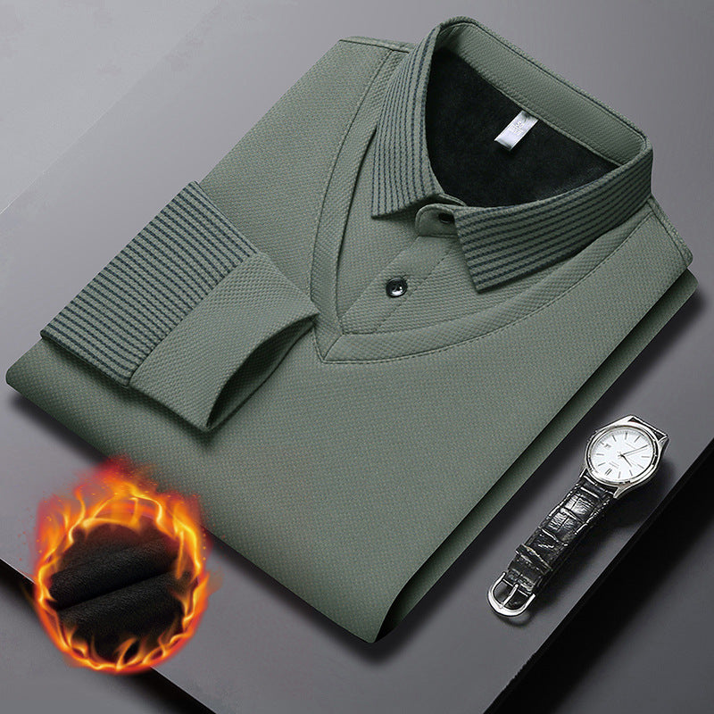 🔥Winter Warmer🔥Men's Lapel Faux Two-Piece Knitted Shirt
