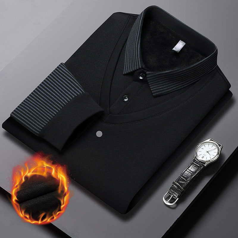 🔥Winter Warmer🔥Men's Lapel Faux Two-Piece Knitted Shirt