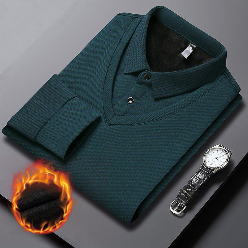 🔥Winter Warmer🔥Men's Lapel Faux Two-Piece Knitted Shirt