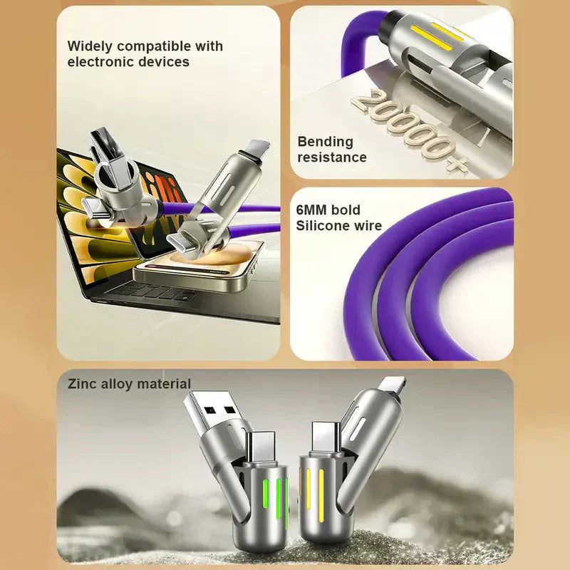 š„Limited Time Buy 1 Get 1 Freeā” 4-in-1 Multi 240W Fast Charging Cableā”