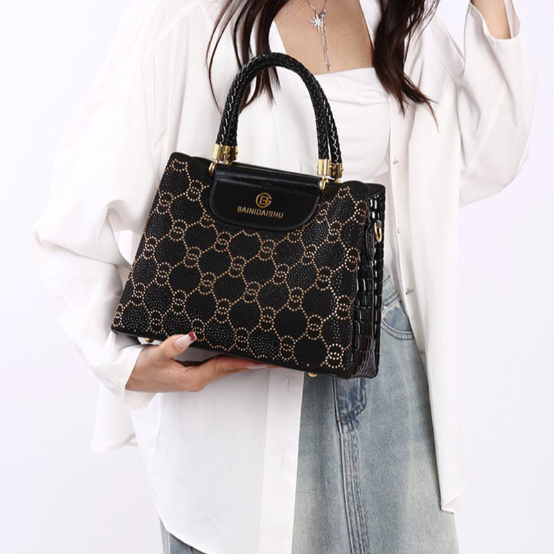 Women’s Luxury 3-Compartment Handbag with Shoulder Strap