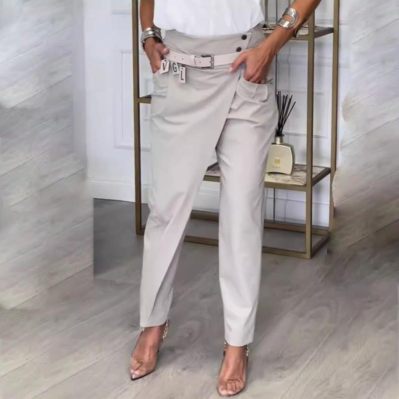 Women’s Solid Color Irregular Casual Pants