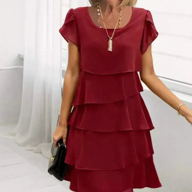 🔥HOT SALE 49% OFF🔥Women's Casual Wave Cut Ruffle Dress