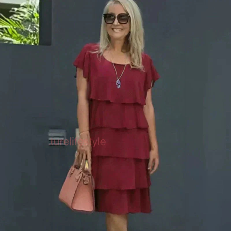 🔥HOT SALE 49% OFF🔥Women's Casual Wave Cut Ruffle Dress