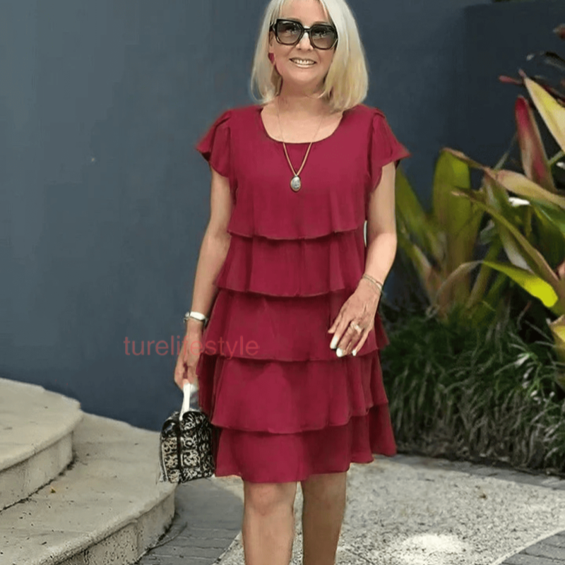 🔥HOT SALE 49% OFF🔥Women's Casual Wave Cut Ruffle Dress