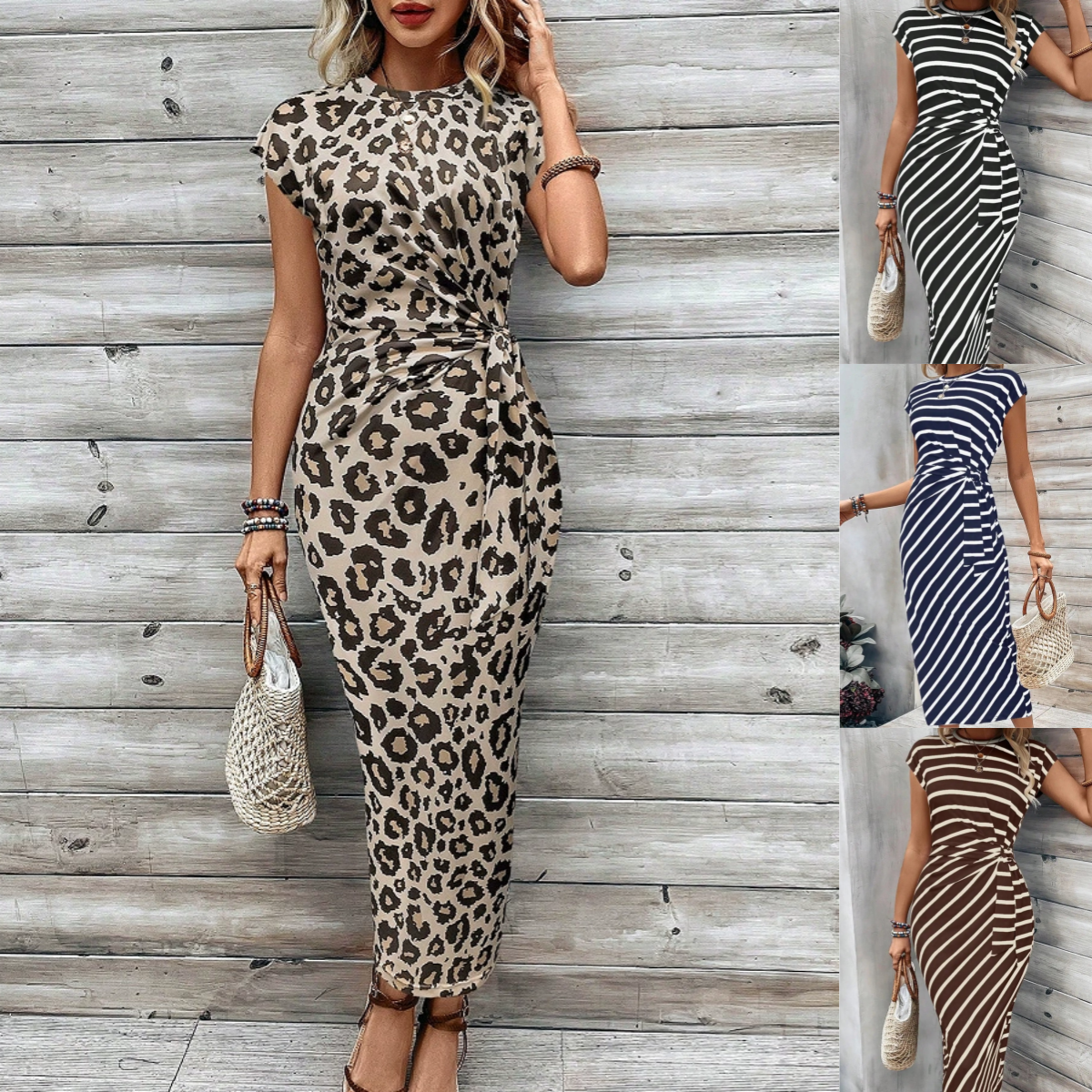 💃Women's Striped Tie Waist Dress