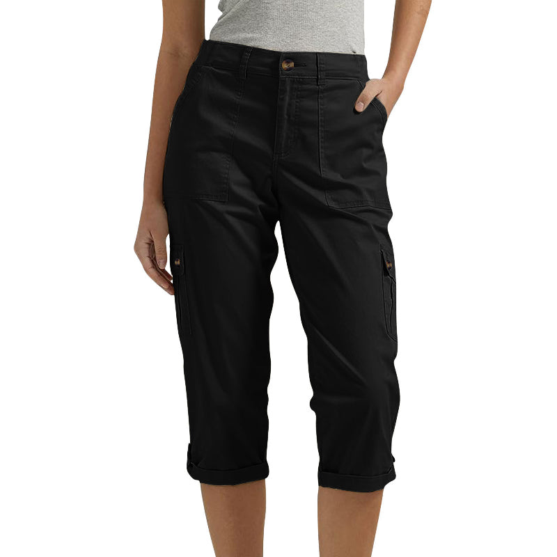 🌈Summer New Products-🔥Multi-Pocket Solid Color Casual Cargo Capri Pants