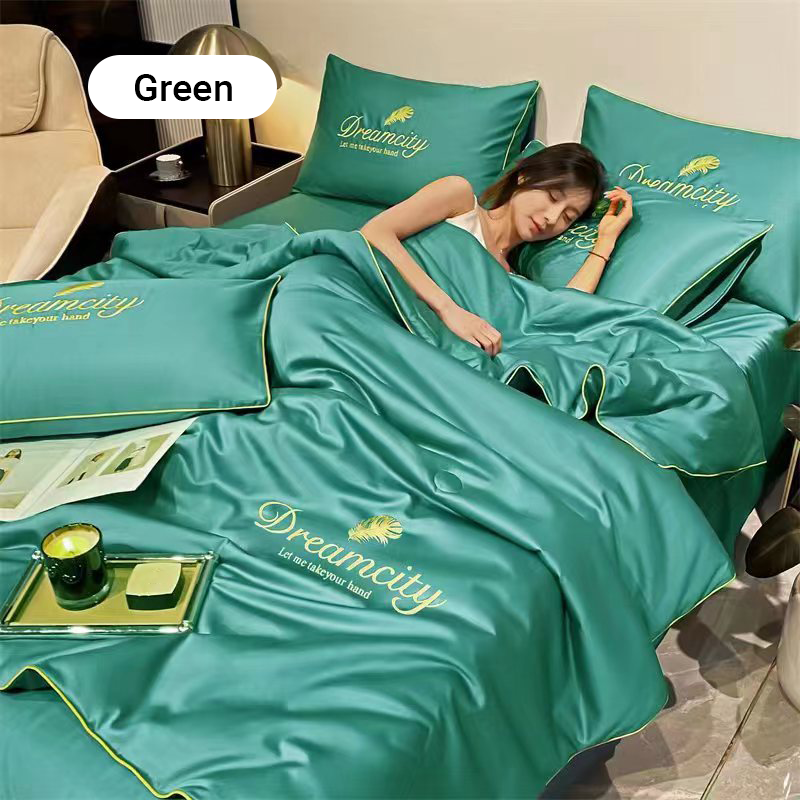 ⏳Limited-Time Offer⌛Summer lightweightice silk bed four-piece set🛏️