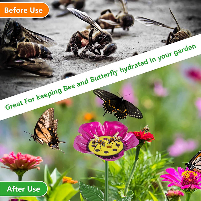Bee and Butterfly Water Feeder with Flower Design