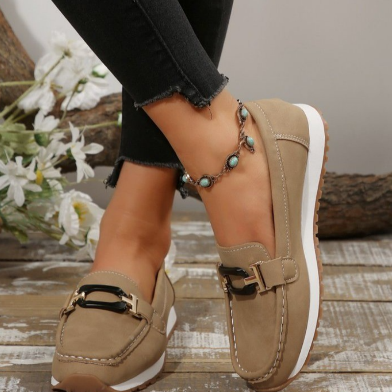 Casual Suede-like Upper Thick Sole Loafers