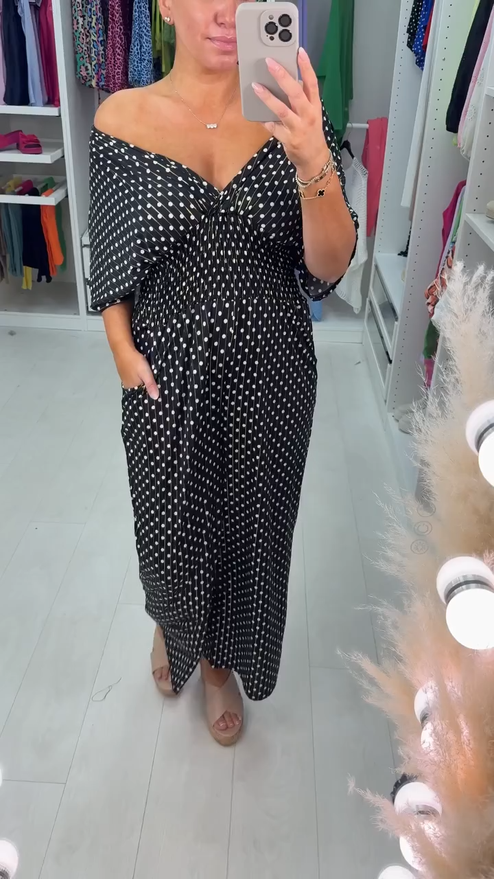 🎉Hot Sale - 49% off🔥 Polka Dot Printed Elastic Waist Jumpsuit
