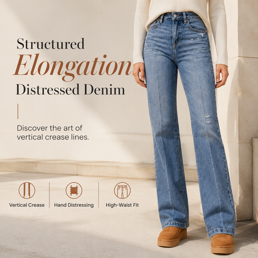 Jeans casual elastici a vita alta da donna