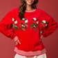 🎅Xmas Hot Sales - 49% OFF😍Women's Skating Santa Sequin Pullover