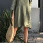 🌸Spring Specials🌸Casual solid color cotton and linen dress
