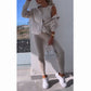 Hooded Cardigan, Vest, Leggings ,Three-piece Set