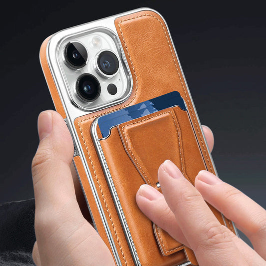 📱Luxury leather iPhone case with removable magnetic tape
