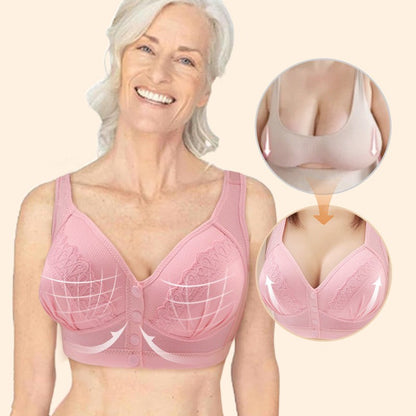 2024 Front Button Breathable Skin-Friendly Cotton Bra