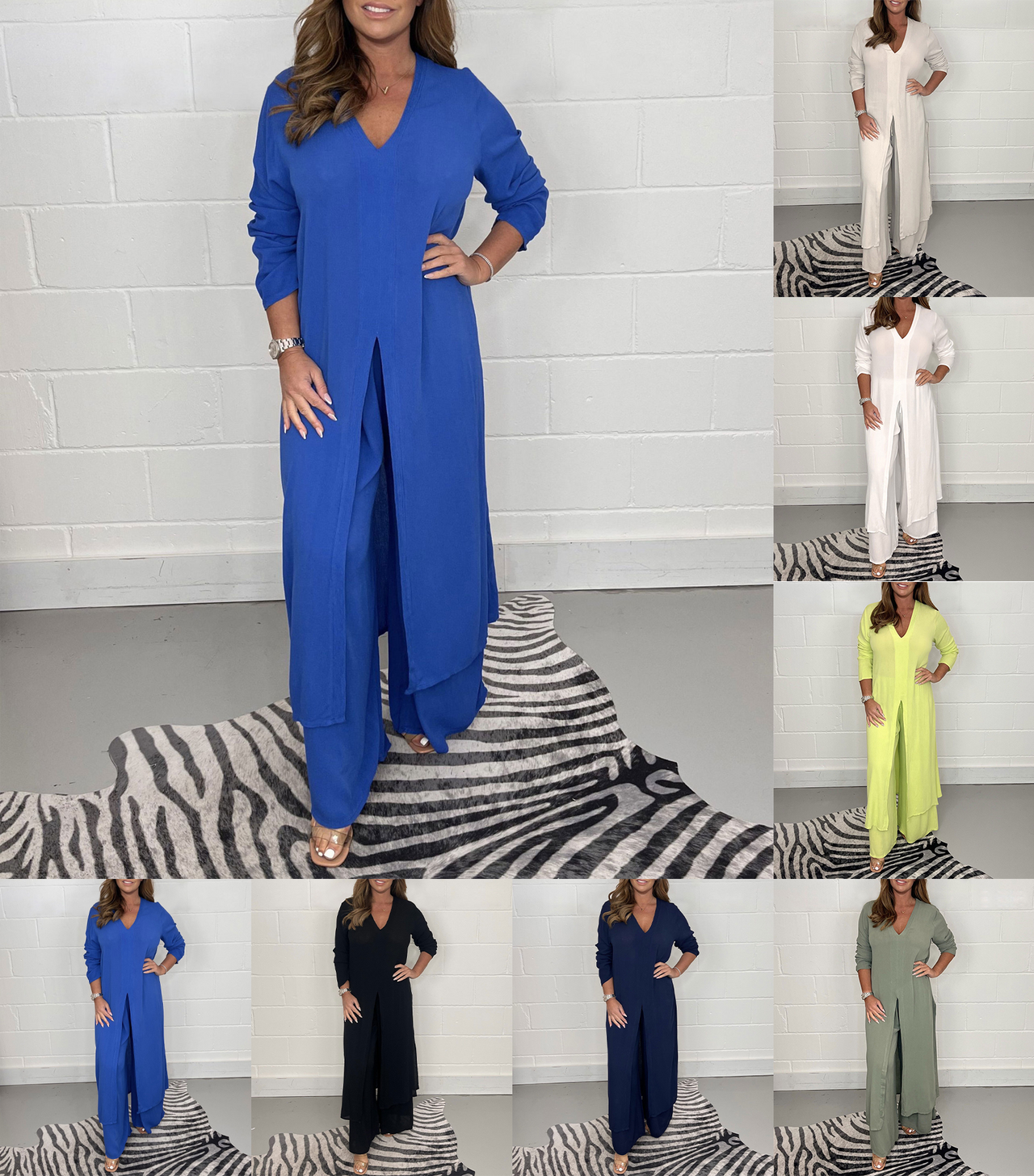 Two Piece Casual Long Top and Casual Trousers😍