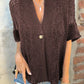 Women’s Solid One Button Knitted Top