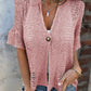 Women’s Solid One Button Knitted Top